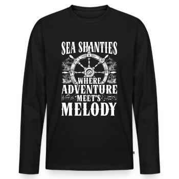 Shanty Choir Sea Shanties - Men's Premium Organic Long Sleeve Shirt - black - Front - Nico (187cm)