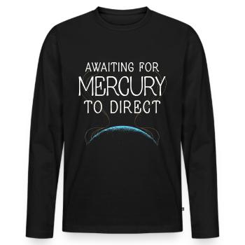 Mercure rétrograde - T-shirt manches longues Premium bio Homme - noir - Devant - Nico (187cm)