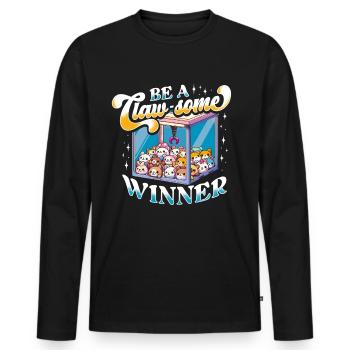 Gripper Kraller Gripper Be A Claw-Some Winner - T-shirt manches longues Premium bio Homme - noir - Devant - Nico (187cm)