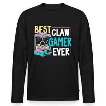 Gripper Kraller Gripper Meilleur joueur de griffes de tous les temps - T-shirt manches longues Premium bio Homme - noir - Devant - Nico (187cm)