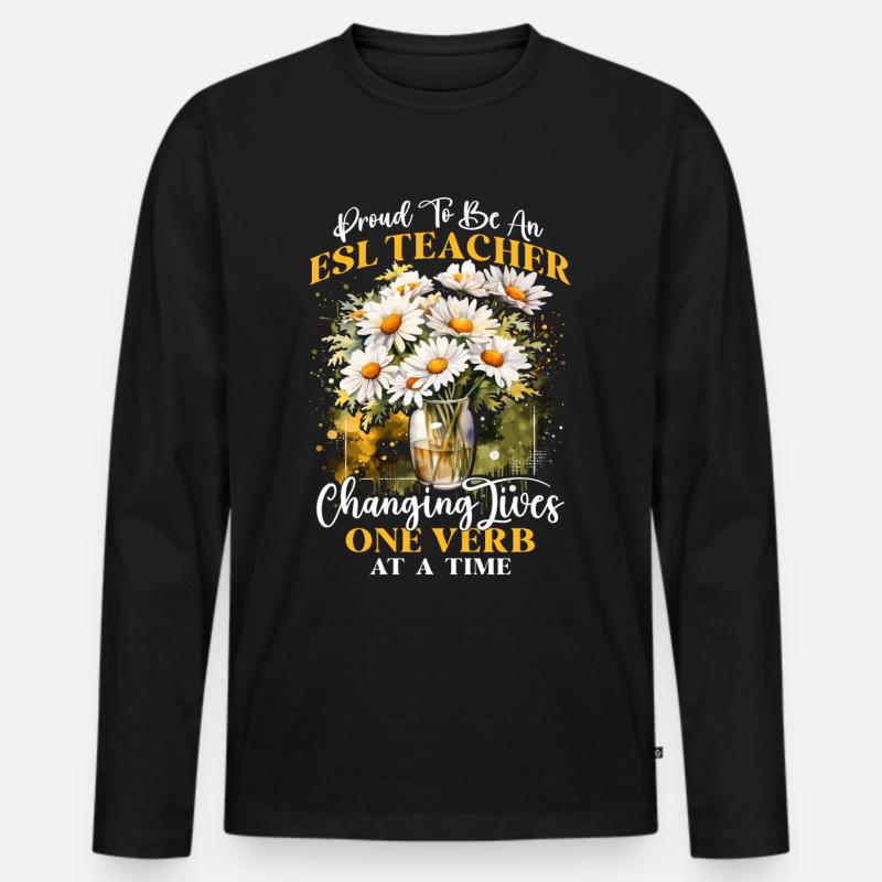Englischlehrer Englischlehrerin Sprachlehrer - Männer Premium Bio Langarmshirt - Schwarz