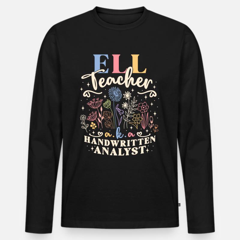 Englischlehrer Sprachlehrer Englisch - Männer Premium Bio Langarmshirt - Schwarz