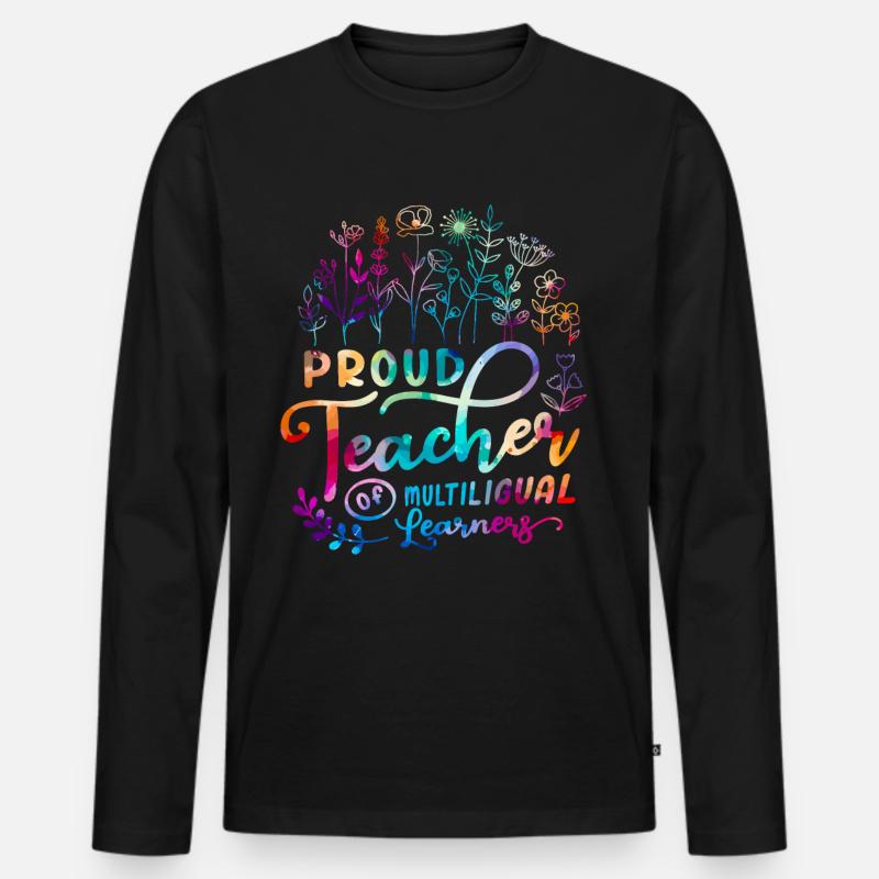 Englischlehrer Englischlehrerin Lehrer - Männer Premium Bio Langarmshirt - Schwarz