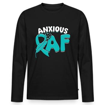 Anxiety Disorder Anxious AF - Men's Premium Organic Long Sleeve Shirt - black - Front - Nico (187cm)