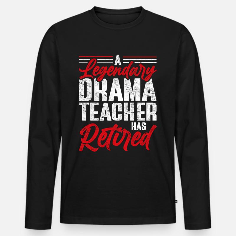 Schauspiellehrer Rente Schauspielerei - Männer Premium Bio Langarmshirt - Schwarz