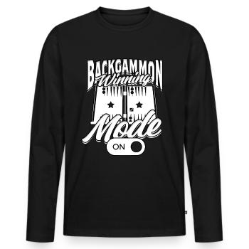 Backgammon Winning Mode On - Männer Premium Bio Langarmshirt - Schwarz - Vorne - Nico (187cm)