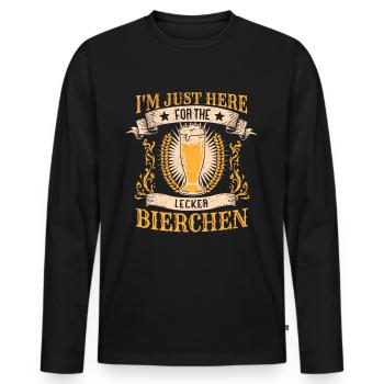 Lecker Bierchen Meme - Männer Premium Bio Langarmshirt - Schwarz - Vorne - Nico (187cm)