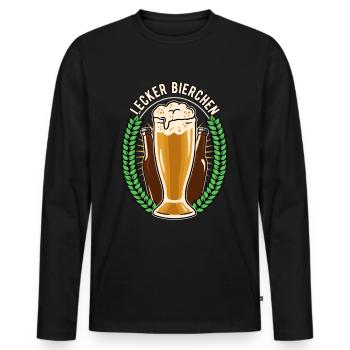 Lecker Bierchen - Männer Premium Bio Langarmshirt - Schwarz - Vorne - Nico (187cm)