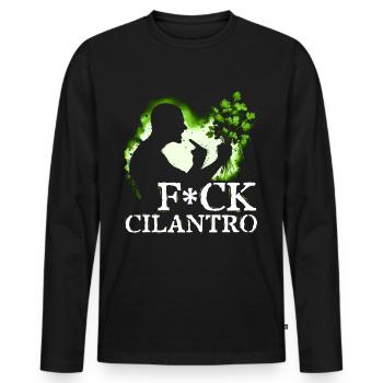 Coriander Coriander Hater - Men's Premium Organic Long Sleeve Shirt - black - Front - Nico (187cm)