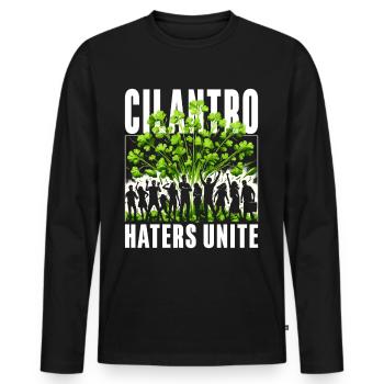 Coriander Coriander Hater Cilantro Haters Unite - Men's Premium Organic Long Sleeve Shirt - black - Front - Nico (187cm)