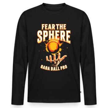 Gagaball Gaga Ball Fear The Sphere Gaga Ball Pro - Männer Premium Bio Langarmshirt - Schwarz - Vorne - Nico (187cm)