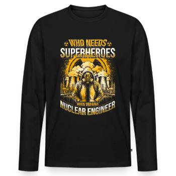 Nuclear Engineer Nuclear Technician - Men's Premium Organic Long Sleeve Shirt - black - Front - Nico (187cm)