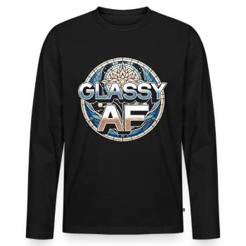 Glasmalerei Glasmaler Glassy AF - Männer Premium Bio Langarmshirt - Schwarz - Vorne - Nico (187cm)