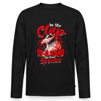Flamenco dans le claquement d’une main L’âme parle - T-shirt manches longues Premium bio Homme - noir - Devant - Nico (187cm)