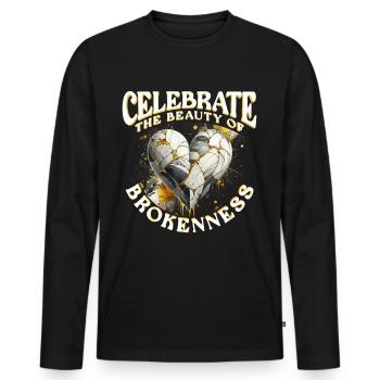 Les Kintsugi célèbrent la beauté de la rupture - T-shirt manches longues Premium bio Homme - noir - Devant - Nico (187cm)