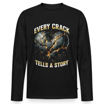 Kintsugi Kintsukuroi Chaque fissure raconte une histoire - T-shirt manches longues Premium bio Homme - noir - Devant - Nico (187cm)