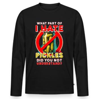 Pickles Hater - Men's Premium Organic Long Sleeve Shirt - black - Front - Nico (187cm)