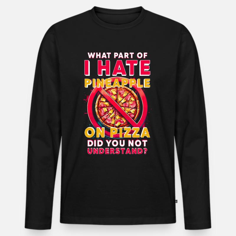 Ananas pizza - Männer Premium Bio Langarmshirt - Schwarz