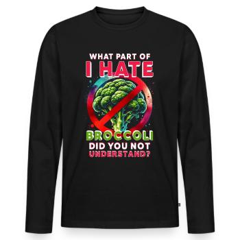 Broccoli Hater - Men's Premium Organic Long Sleeve Shirt - black - Front - Nico (187cm)