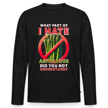 Asparagus Hater - Men's Premium Organic Long Sleeve Shirt - black - Front - Nico (187cm)