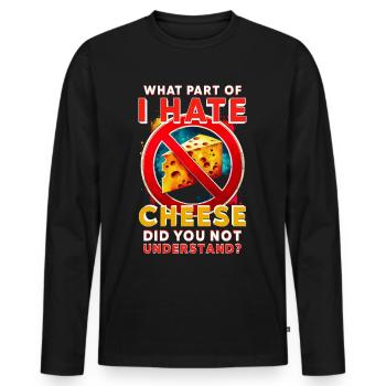 Cheese Hater - Men's Premium Organic Long Sleeve Shirt - black - Front - Nico (187cm)