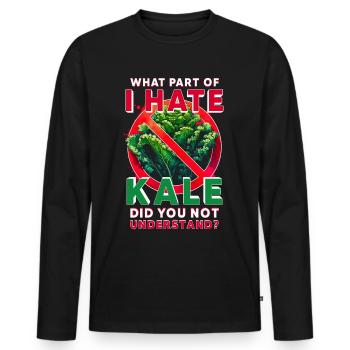 Kale Hater - Men's Premium Organic Long Sleeve Shirt - black - Front - Nico (187cm)