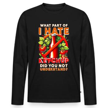 Ketchup Hater - Men's Premium Organic Long Sleeve Shirt - black - Front - Nico (187cm)