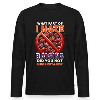 Raisin Haters - Men's Premium Organic Long Sleeve Shirt - black - Front - Nico (187cm)
