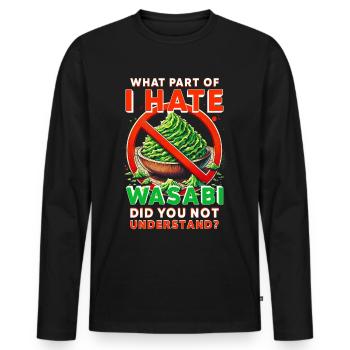 Wasabi Hater - Men's Premium Organic Long Sleeve Shirt - black - Front - Nico (187cm)