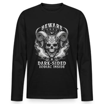 Horoscope Côté Obscur des Signes du Zodiaque - T-shirt manches longues Premium bio Homme - noir - Devant - Nico (187cm)