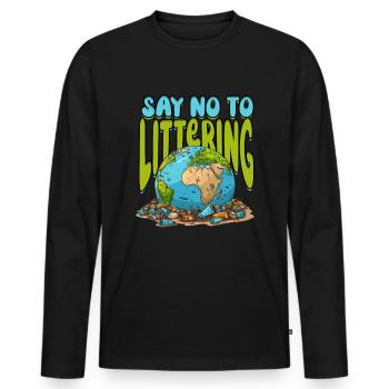 Environmentalist Climate Protection - Men's Premium Organic Long Sleeve Shirt - black - Front - Nico (187cm)