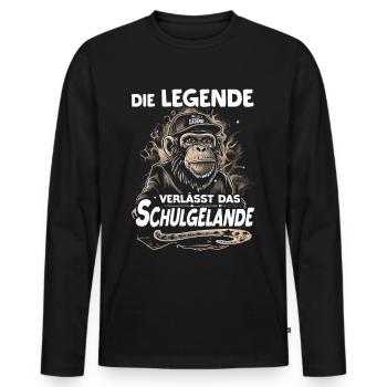 Schulabschluss | Abschlussklasse 2024 | Schüler - Männer Premium Bio Langarmshirt - Schwarz - Vorne - Nico (187cm)