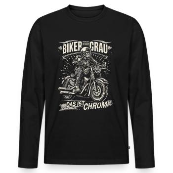 Biker werden nicht grau Motorradfahrer & Biker Opa - Männer Premium Bio Langarmshirt - Schwarz - Vorne - Nico (187cm)