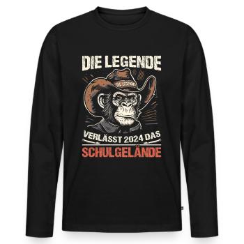Abschlussklasse 2024 | Schulabschluss | Schüler - Männer Premium Bio Langarmshirt - Schwarz - Vorne - Nico (187cm)