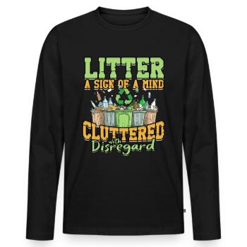 Environmental Protection Environmentalists - Men's Premium Organic Long Sleeve Shirt - black - Front - Nico (187cm)