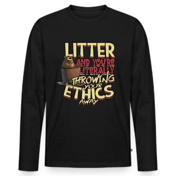 Environmental Protection Environmentalist Climate Protection - Men's Premium Organic Long Sleeve Shirt - black - Front - Nico (187cm)