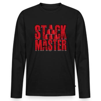 Sport Stacking Cup Stacking Stack Master - Men's Premium Organic Long Sleeve Shirt - black - Front - Nico (187cm)