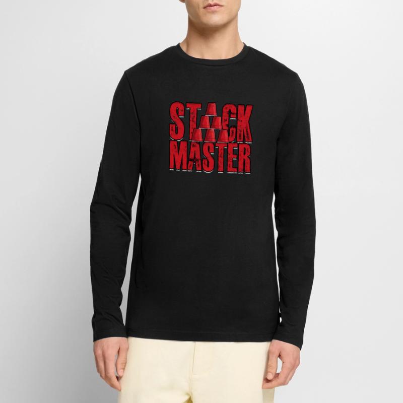 Sport Stacking Cup Stacking Stack Master Männer Premium Bio Langarmshirt