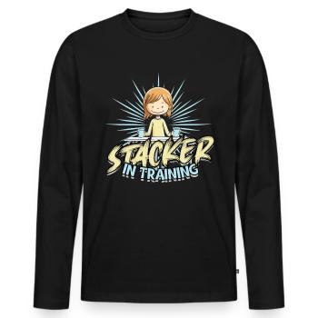 Sport Stacking Speed Stacker In Training - Männer Premium Bio Langarmshirt - Schwarz - Vorne - Nico (187cm)