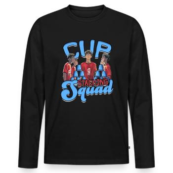 Sport Stacking Speed Stacker Cup Stacking Squad - Männer Premium Bio Langarmshirt - Schwarz - Vorne - Nico (187cm)