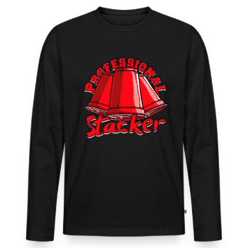 Professional Stacker Stacker Cup Stacking - Männer Premium Bio Langarmshirt - Schwarz - Vorne - Nico (187cm)