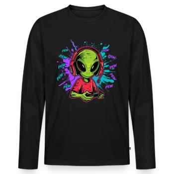 Gaming | Gamer | Console and gaming - Men's Premium Organic Long Sleeve Shirt - black - Front - Nico (187cm)