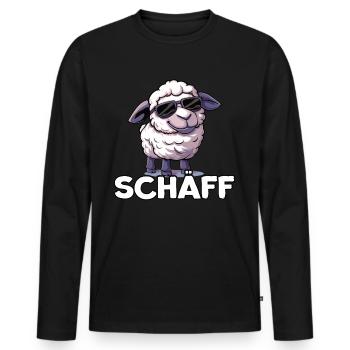 Schäff | Chef | Teamleiter | Abteilungsleiter - Männer Premium Bio Langarmshirt - Schwarz - Vorne - Nico (187cm)