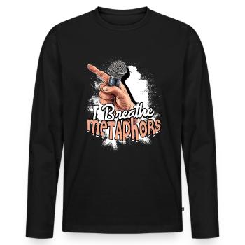 Poetry Slam Poet - Men's Premium Organic Long Sleeve Shirt - black - Front - Nico (187cm)
