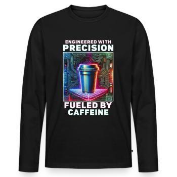 Robotics Engineer Fueled By Caffeine - Men's Premium Organic Long Sleeve Shirt - black - Front - Nico (187cm)