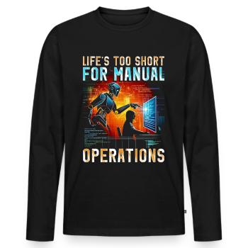 Robotik Ingenieur Manual Operations - Männer Premium Bio Langarmshirt - Schwarz - Vorne - Nico (187cm)