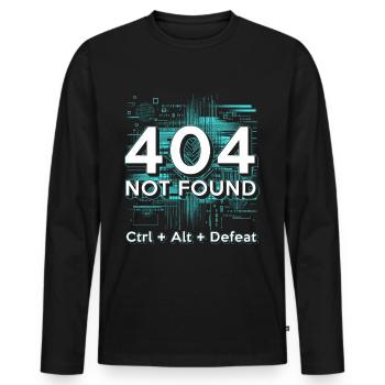 Ingénieur en robotique 404 introuvable CTRL+Alt+Défaite - T-shirt manches longues Premium bio Homme - noir - Devant - Nico (187cm)