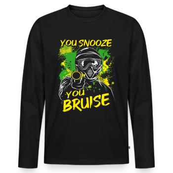 Paintball disant que vous dormez, vous avez des ecchymoses | Paintball - T-shirt manches longues Premium bio Homme - noir - Devant - Nico (187cm)