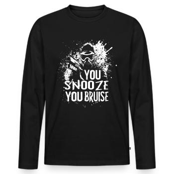 Paintball disant que vous dormez, vous avez des ecchymoses | Paintball - T-shirt manches longues Premium bio Homme - noir - Devant - Nico (187cm)