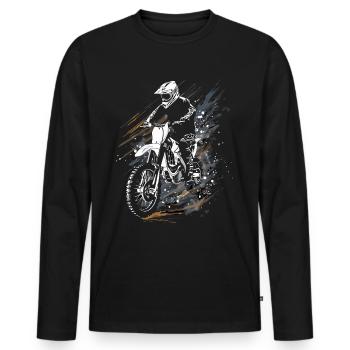 Dirtbike und Motorrad Motocross - Männer Premium Bio Langarmshirt - Schwarz - Vorne - Nico (187cm)